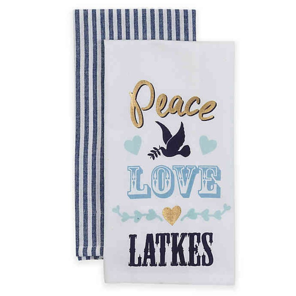 Hanukkah "Peace, Love & Latkes" 2-Pack Kitchen Tow